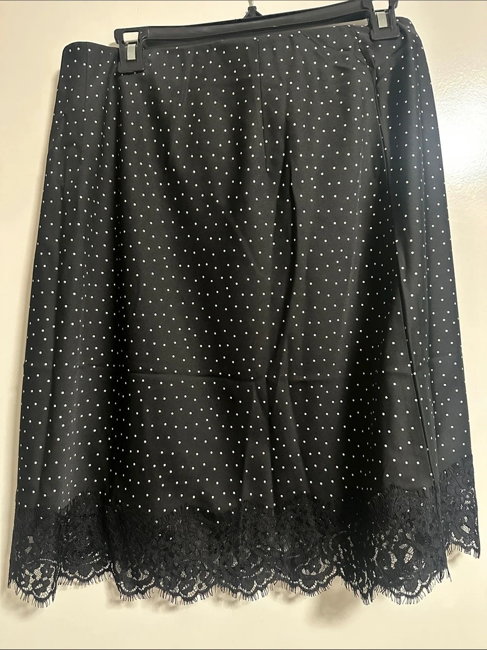 J.Crew Polka Dot Lace Trim Midi Skirt NWT | Black & White | Size Medium